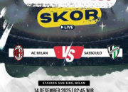 Prediksi AC Milan vs Sassuolo 14 Desember 2025: Rossoneri Diunggulkan di San Siro
