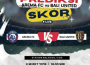 Prediksi Arema FC vs Bali United 6 Maret 2026: Duel Panas Dua Tim Papan Atas