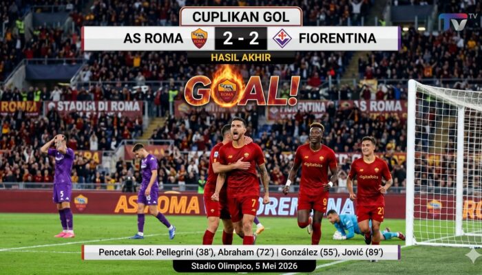 Cuplikan Gol AS Roma vs Fiorentina 5 Mei 2026: Duel Sengit Serie A Penuh Drama