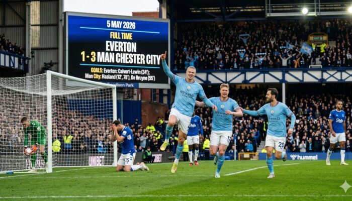 Cuplikan Gol Everton vs Manchester City 5 Mei 2026: Dominasi The Citizens di Goodison Park