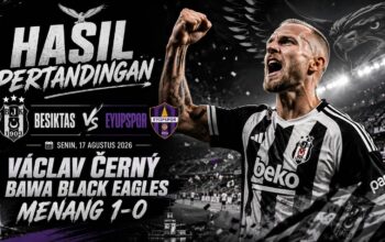 Hasil Pertandingan Besiktas vs Eyupspor Senin, 17 Agustus 2026: Václav Černý Bawa Black Eagles Menang 1-0