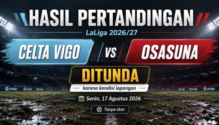 Hasil Pertandingan Celta Vigo vs Osasuna Senin, 17 Agustus 2026: Ditunda karena Kondisi Lapangan