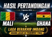 Hasil Pertandingan Mali vs Ghana 7 Agustus 2026: Berakhir 1-1, Ghana Lolos ke Perempat Final