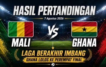 Hasil Pertandingan Mali vs Ghana 7 Agustus 2026: Berakhir 1-1, Ghana Lolos ke Perempat Final