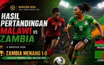 Hasil Pertandingan Malawi vs Zambia 6 Agustus 2026: Zambia Menang 1-0, Lolos ke Perempat Final WAFCON 2026