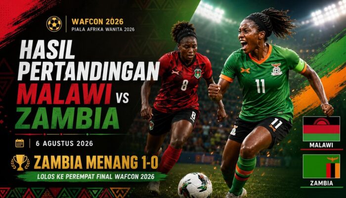 Hasil Pertandingan Malawi vs Zambia 6 Agustus 2026: Zambia Menang 1-0, Lolos ke Perempat Final WAFCON 2026