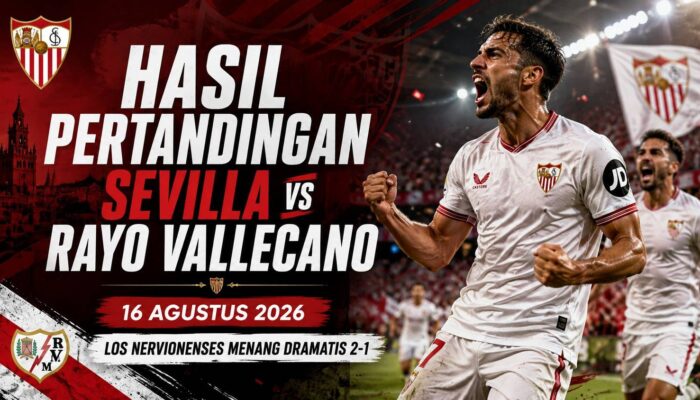 Hasil Pertandingan Sevilla vs Rayo Vallecano 16 Agustus 2026: Los Nervionenses Menang Dramatis 2-1