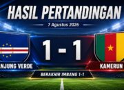 Hasil Pertandingan Tanjung Verde vs Kamerun 7 Agustus 2026: Berakhir Imbang 1-1