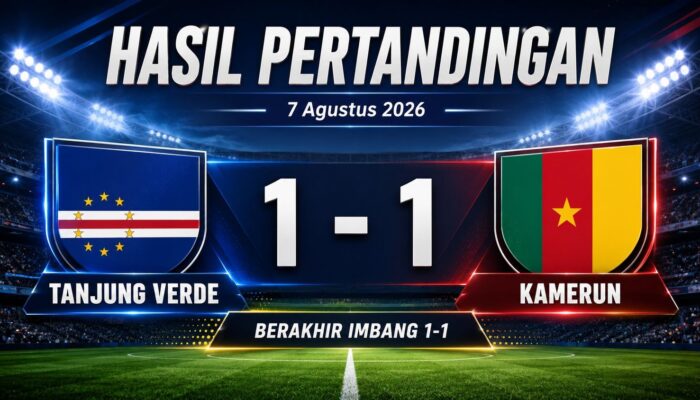 Hasil Pertandingan Tanjung Verde vs Kamerun 7 Agustus 2026: Berakhir Imbang 1-1