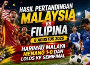 Hasil Pertandingan Malaysia vs Filipina 8 Agustus 2026: Harimau Malaya Menang 1-0 dan Lolos ke Semifinal