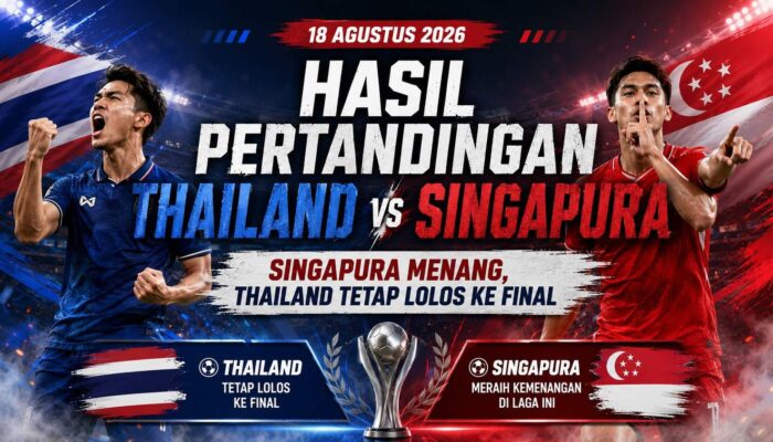 Hasil Pertandingan Thailand vs Singapura 18 Agustus 2026: Singapura Menang 2-1, Thailand Tetap Lolos ke Final