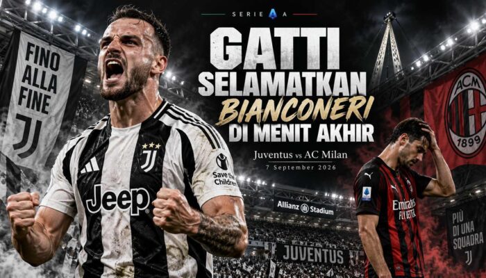 Hasil Pertandingan Juventus vs AC Milan 7 September 2026: Gatti Selamatkan Bianconeri di Menit Akhir